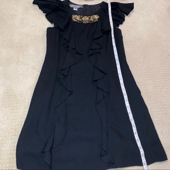 SACHIN + BABI Black Bejeweled Ruffle Mini Flutter Dress - Picture 12 of 13